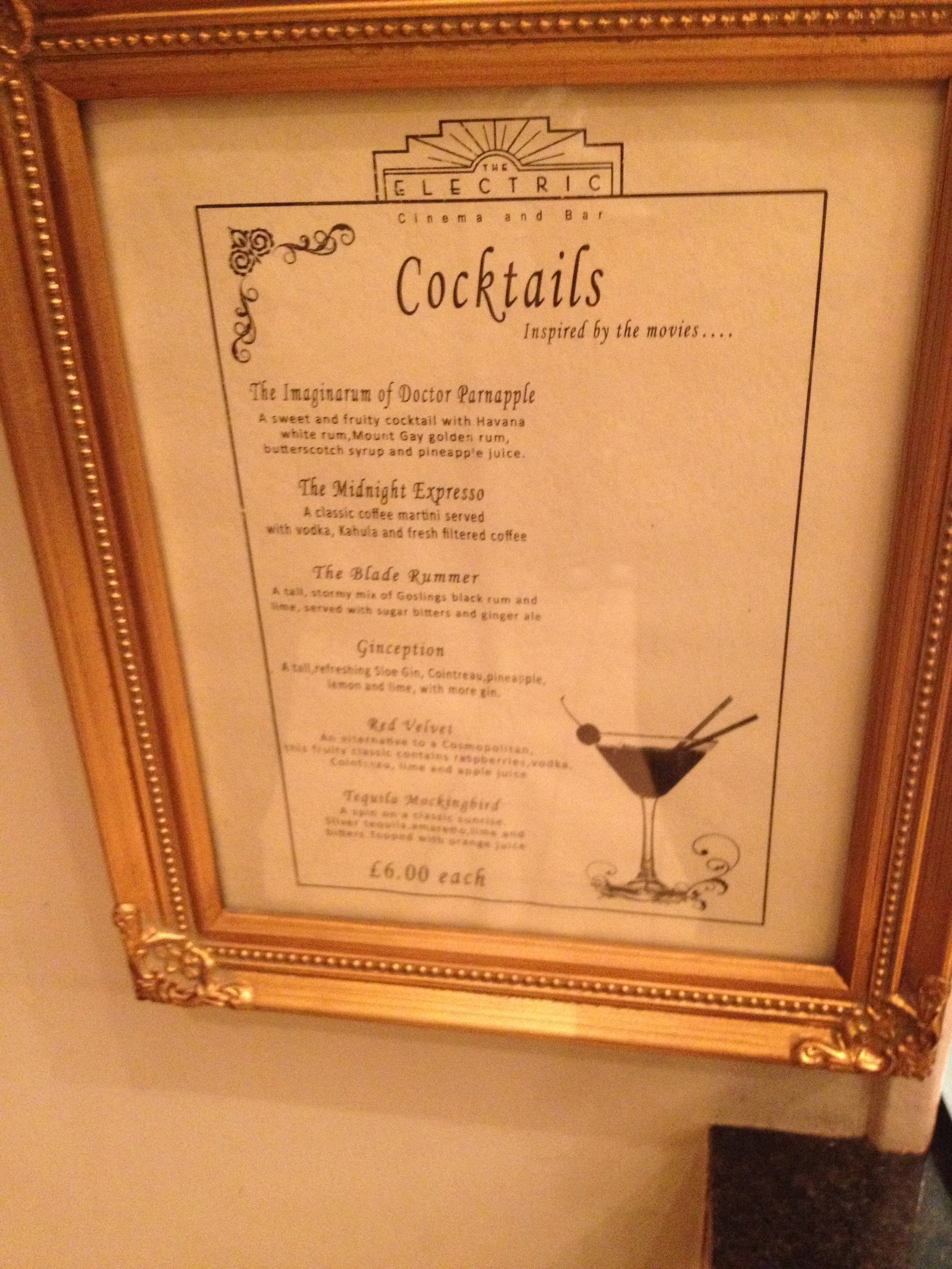 cocktail menu